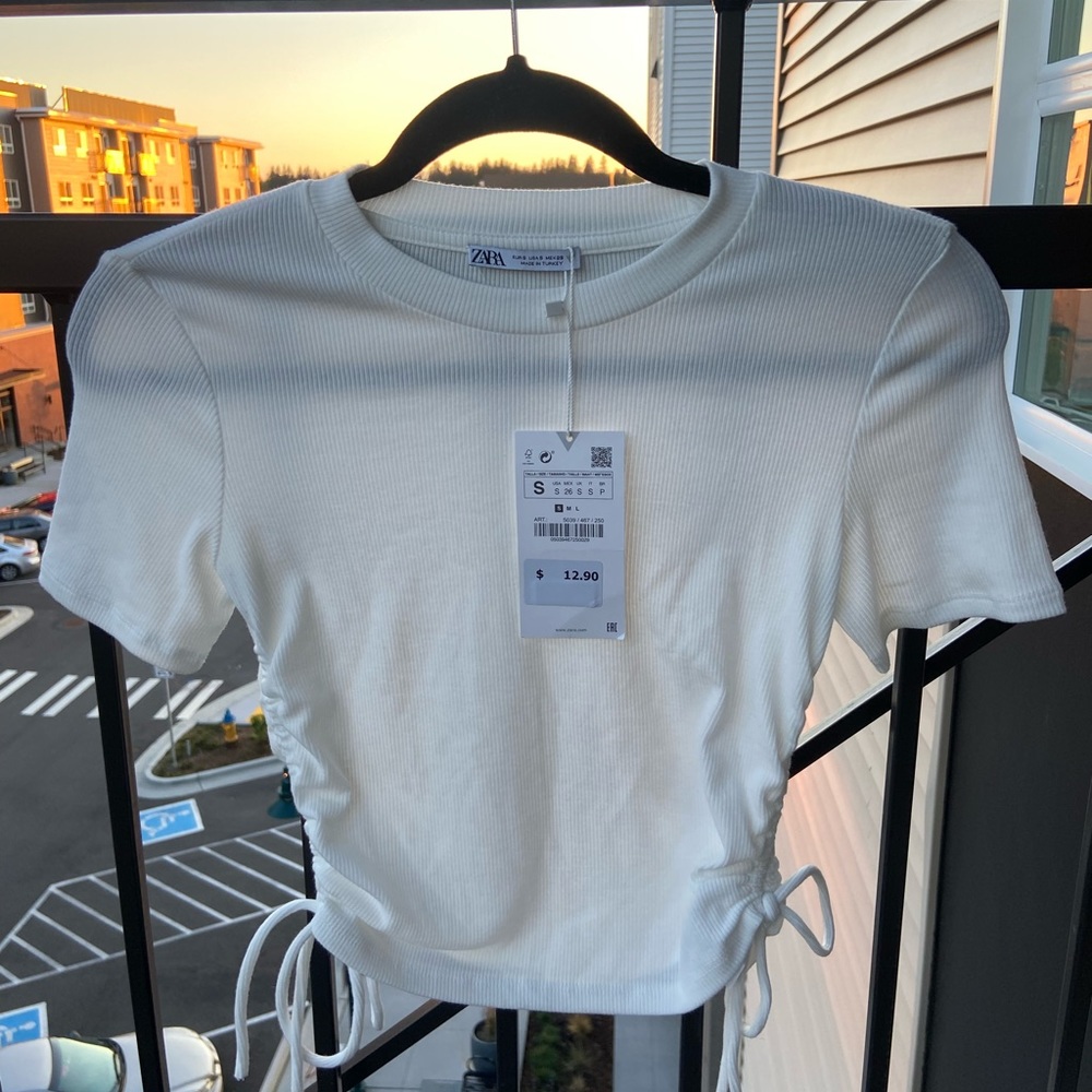 Zara Tie Crop Top Shirt